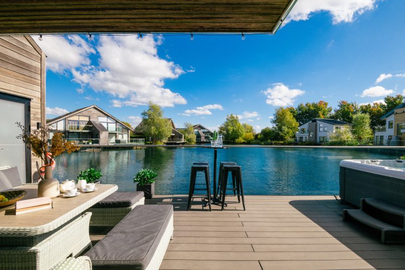 Grebe Lodge - View onto the lake from your private decking