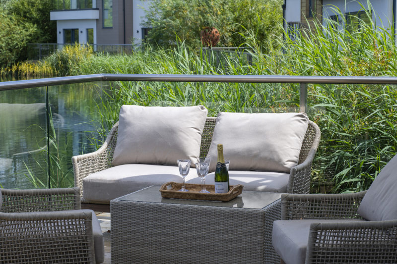 Kayak and lake views at a luxury lake stay in the Cotswolds